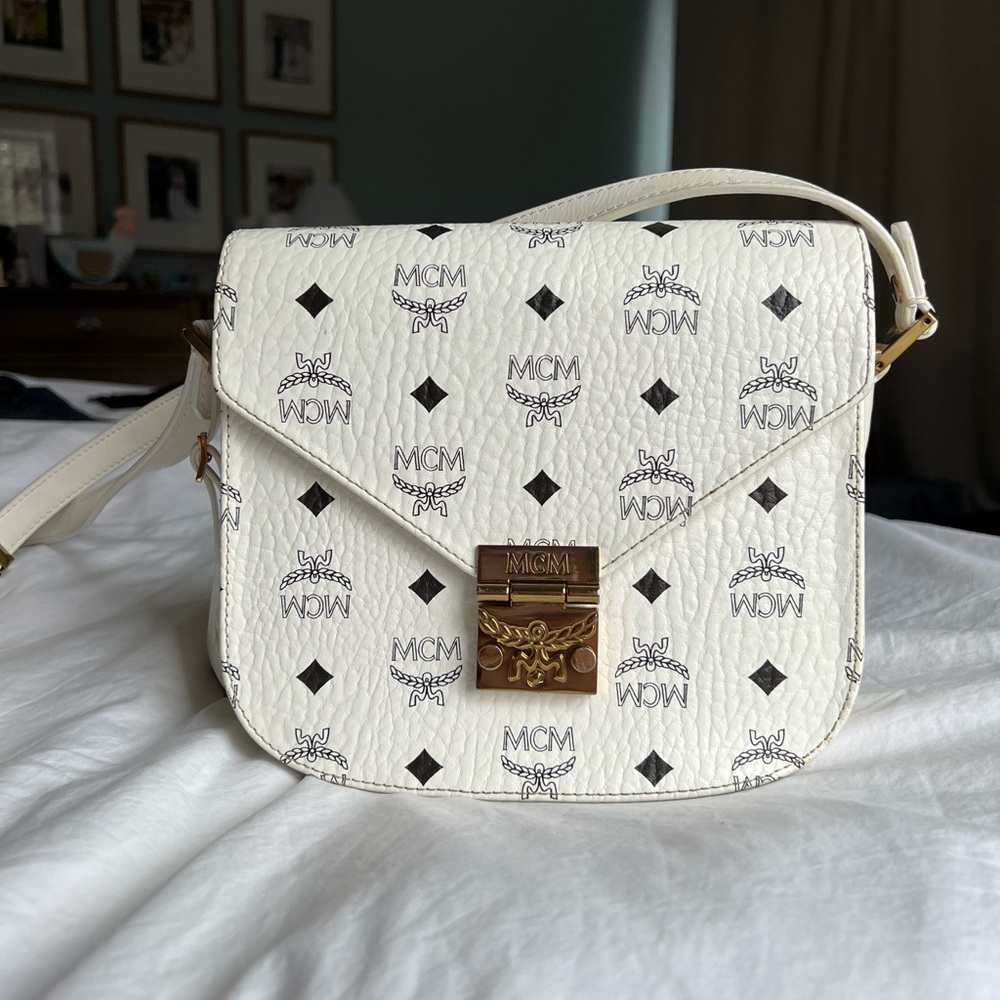 MCM Visetos Patricia Crossbody in White